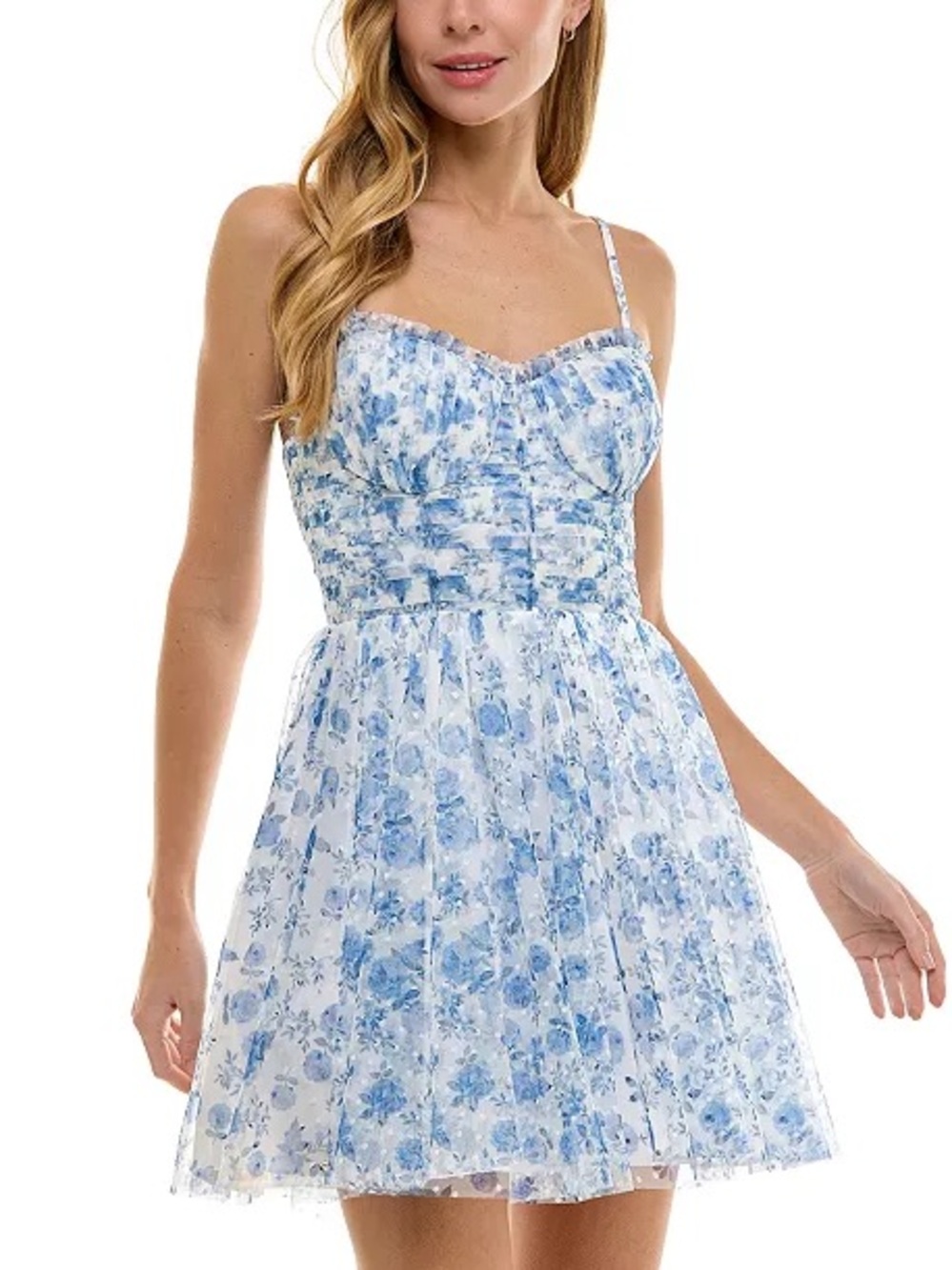 Seni & Cade Juniors 13/14 floral pleated tulle fit and flare